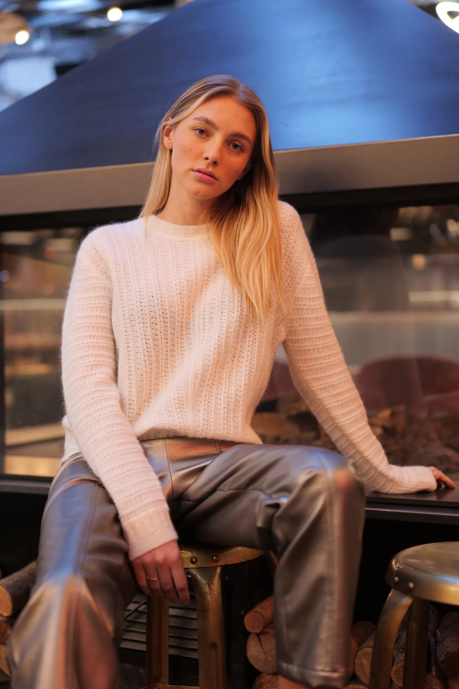 BLAISE weißer Pullover