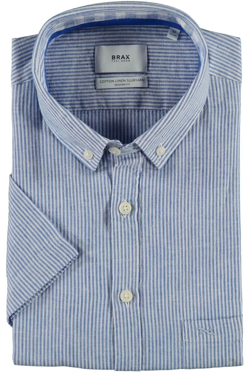 BRAX Hemd miami gestreift Modern Fit Kurzarm