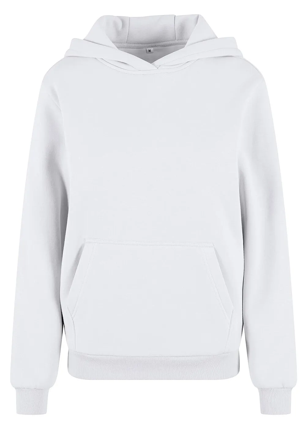 Build Your Brand Damen Basic Fluffy Hoodie mit Kangarootasche weiss