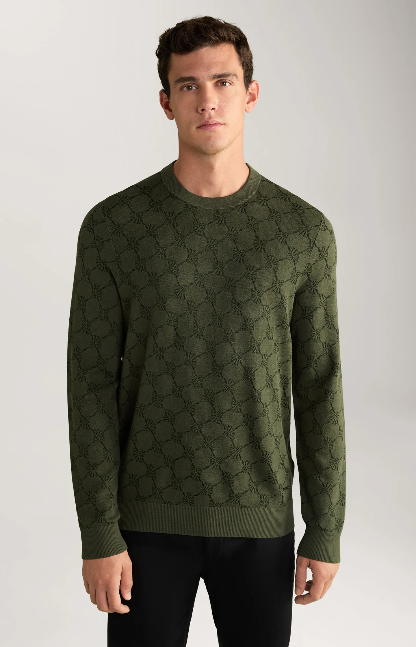 Cornflower-Pullover Ravon in Oliv gemustert