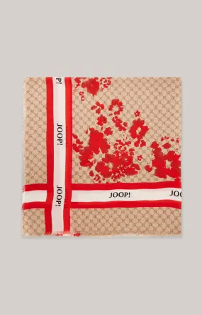 Cornflower-Schal in Beige/Rot