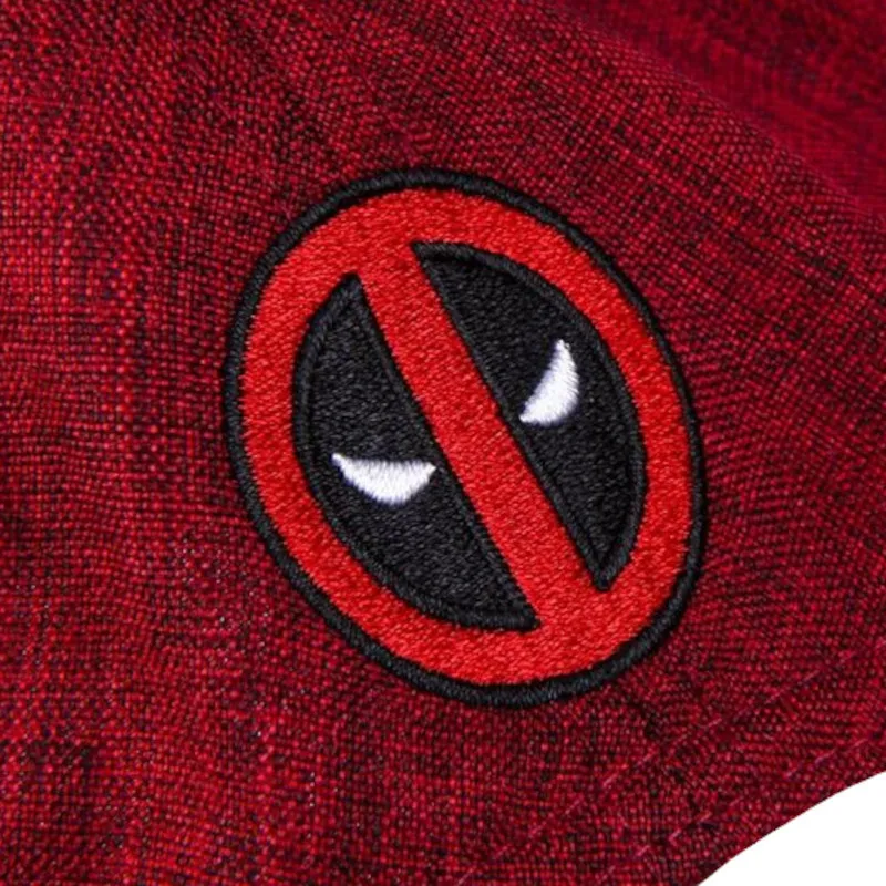 Deadpool Mask Cap – Marvel Comics Snapback Kappe mit Leder Applikation