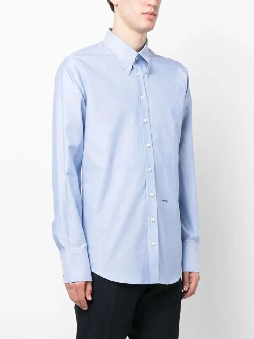   Dsquared2  Logo-Print Long-Sleeve Shirt Blue  Hemden 