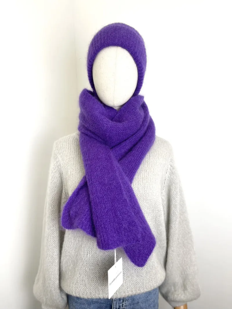 Gerippter Schal aus flauschigem Mohair