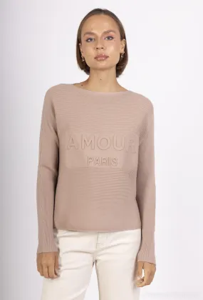 Gestrickter Pullover mit geprägtem LOUKA-Schriftzug
