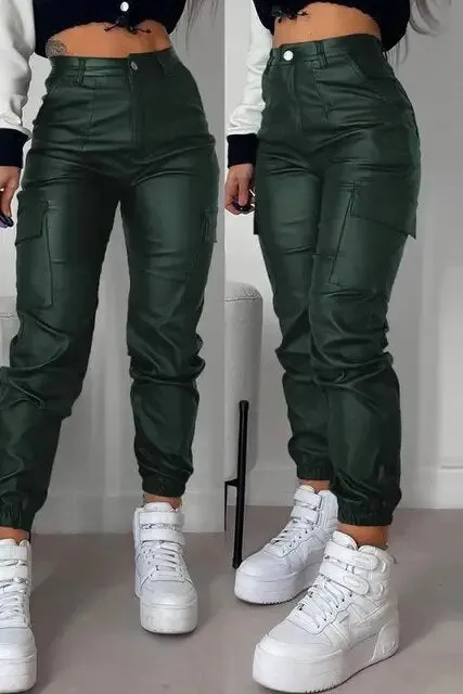 Heidi-Mode | Bequeme Vegane Leder Skinny Fit Hose - Ideal Für Herbst/Winter