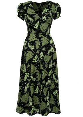 Hell Bunny Gaia Leaves 40's Kleid Schwarz