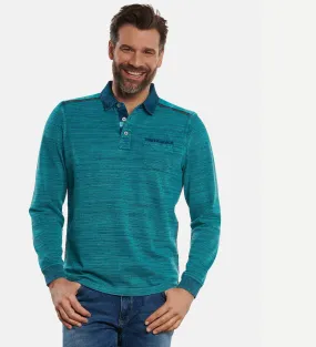 Herren engbers Polo-Shirt langarm in Türkis kaufen 32706
