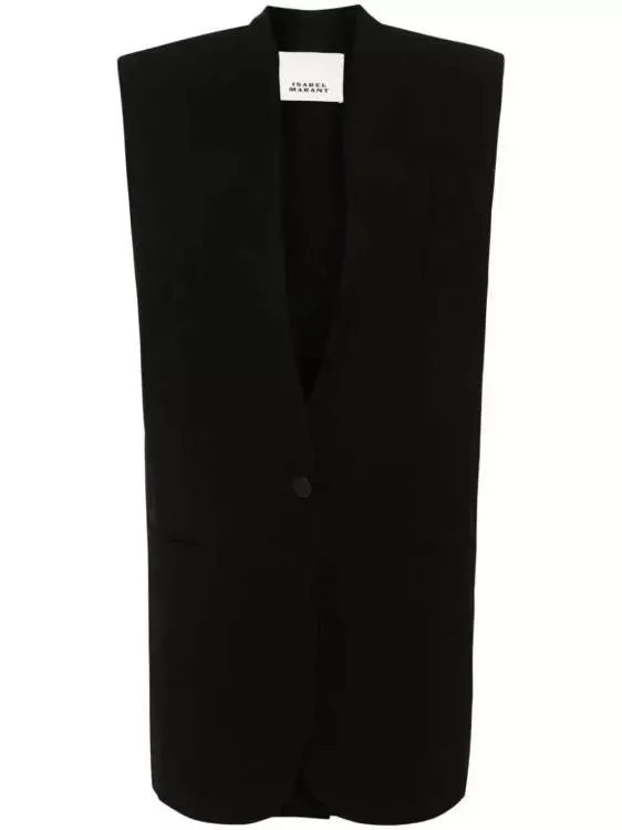   Isabel Marant  Emara Single-Breasted Vest Black