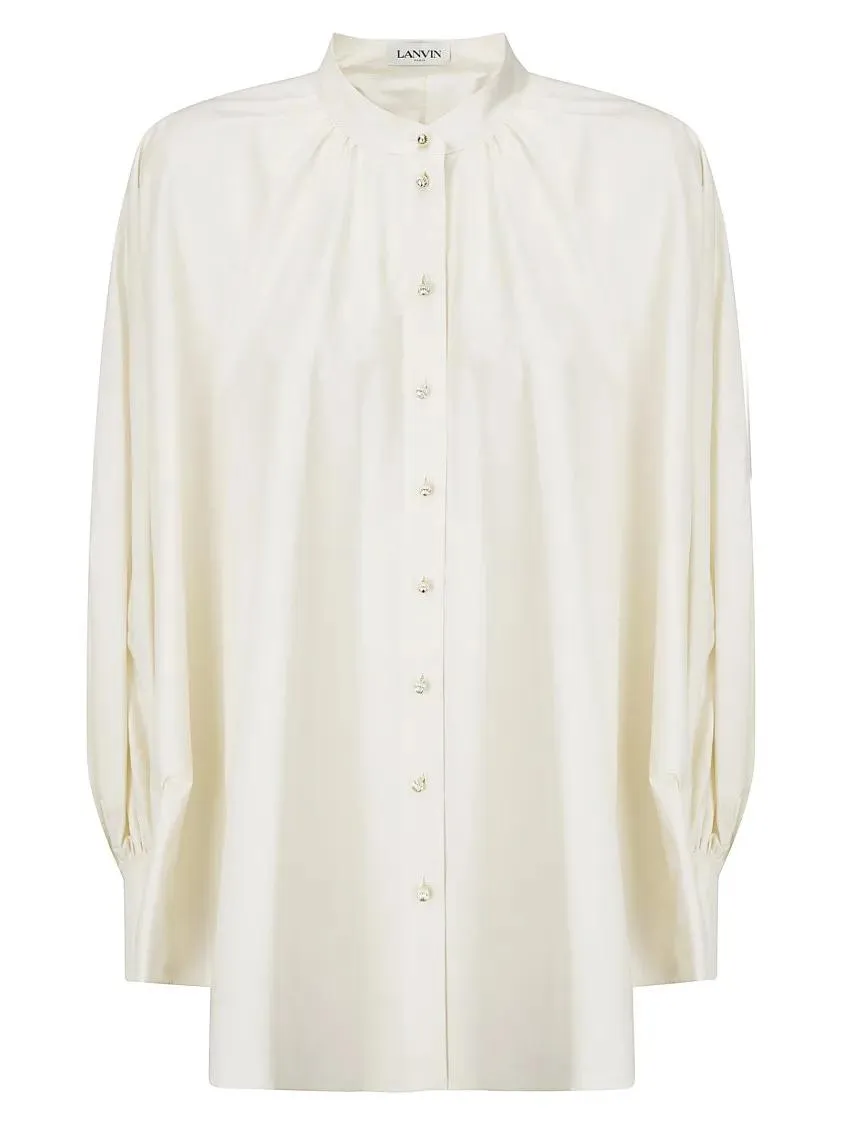   Lanvin  Mandarin Collar Shirt Neutrals  Hemden 