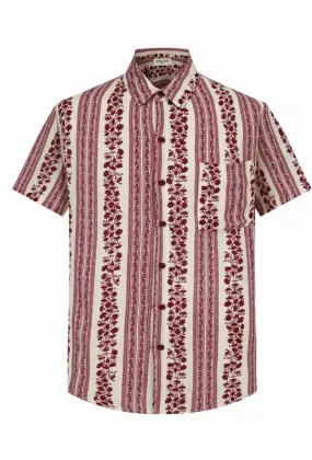 Lässiges, floral gestreiftes Hemd