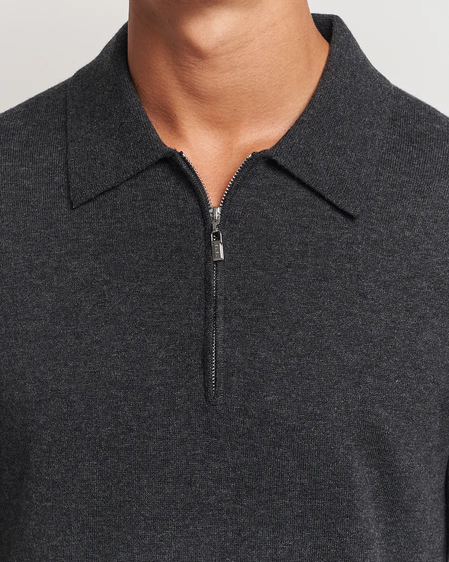 Orbit Wool/Cotton Half Zip Charcoal
