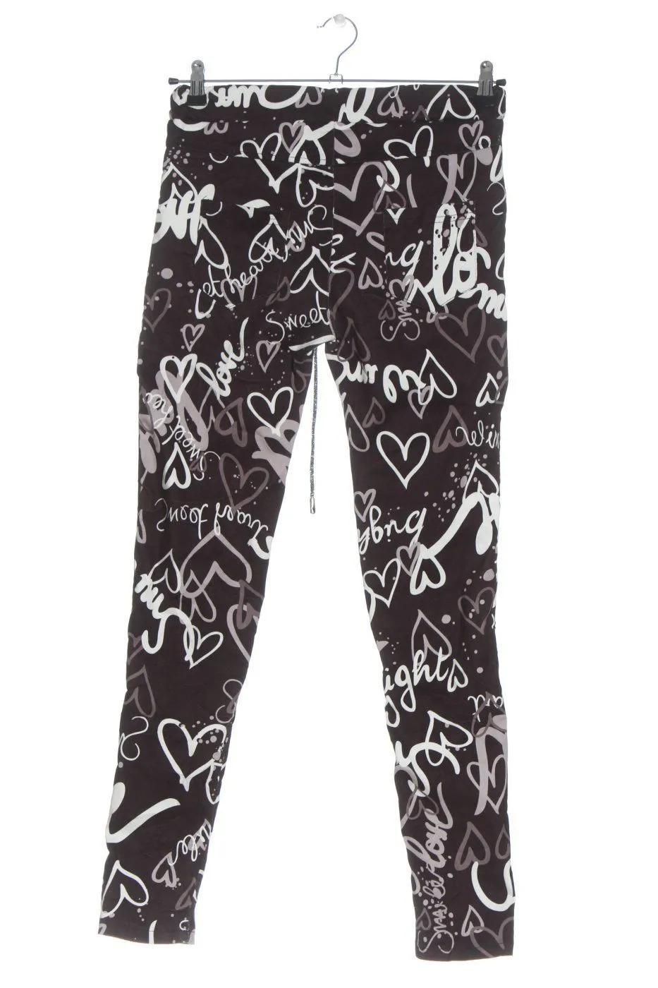 Pink Stoffhose schwarz-weiß Allover-Druck Casual-Look
