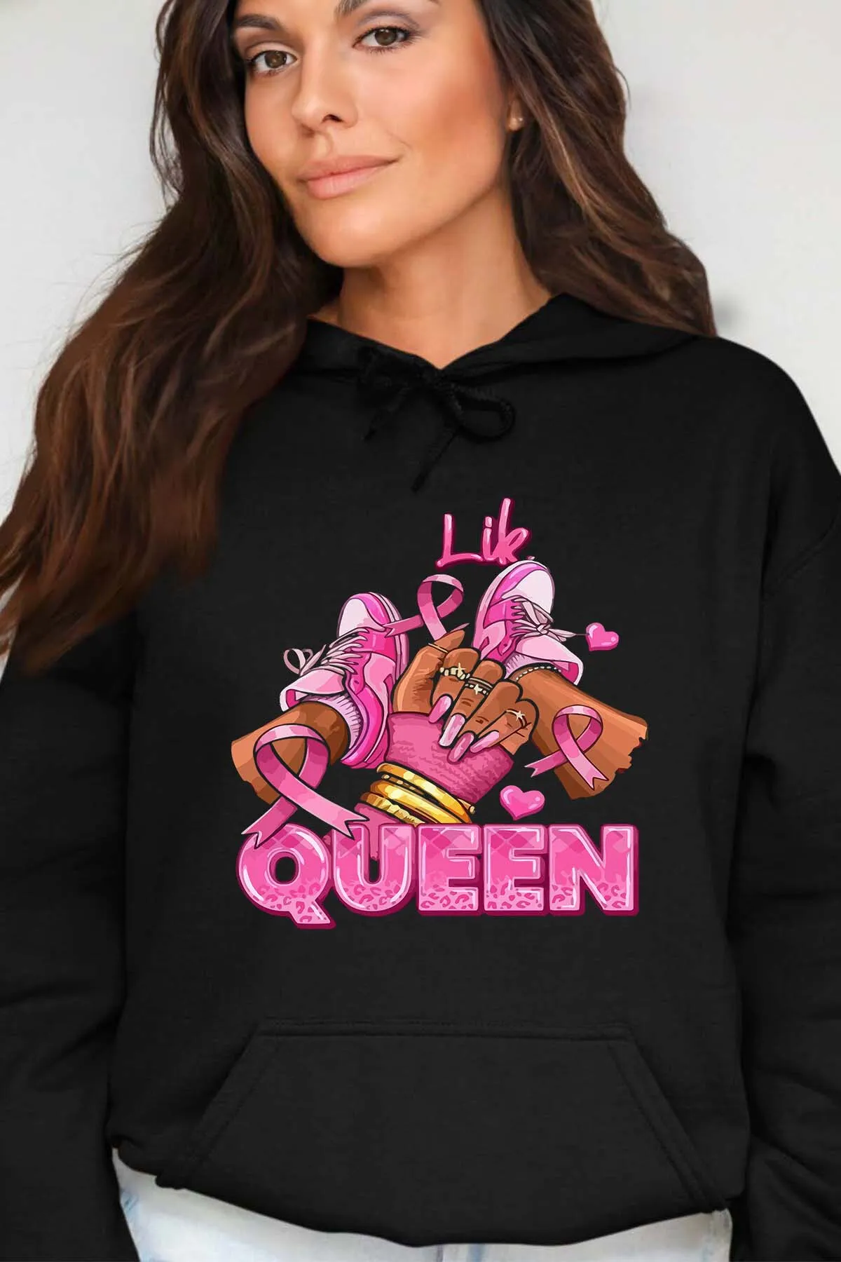Queen Sneakers – Damen-Sweatshirt mit Kapuze