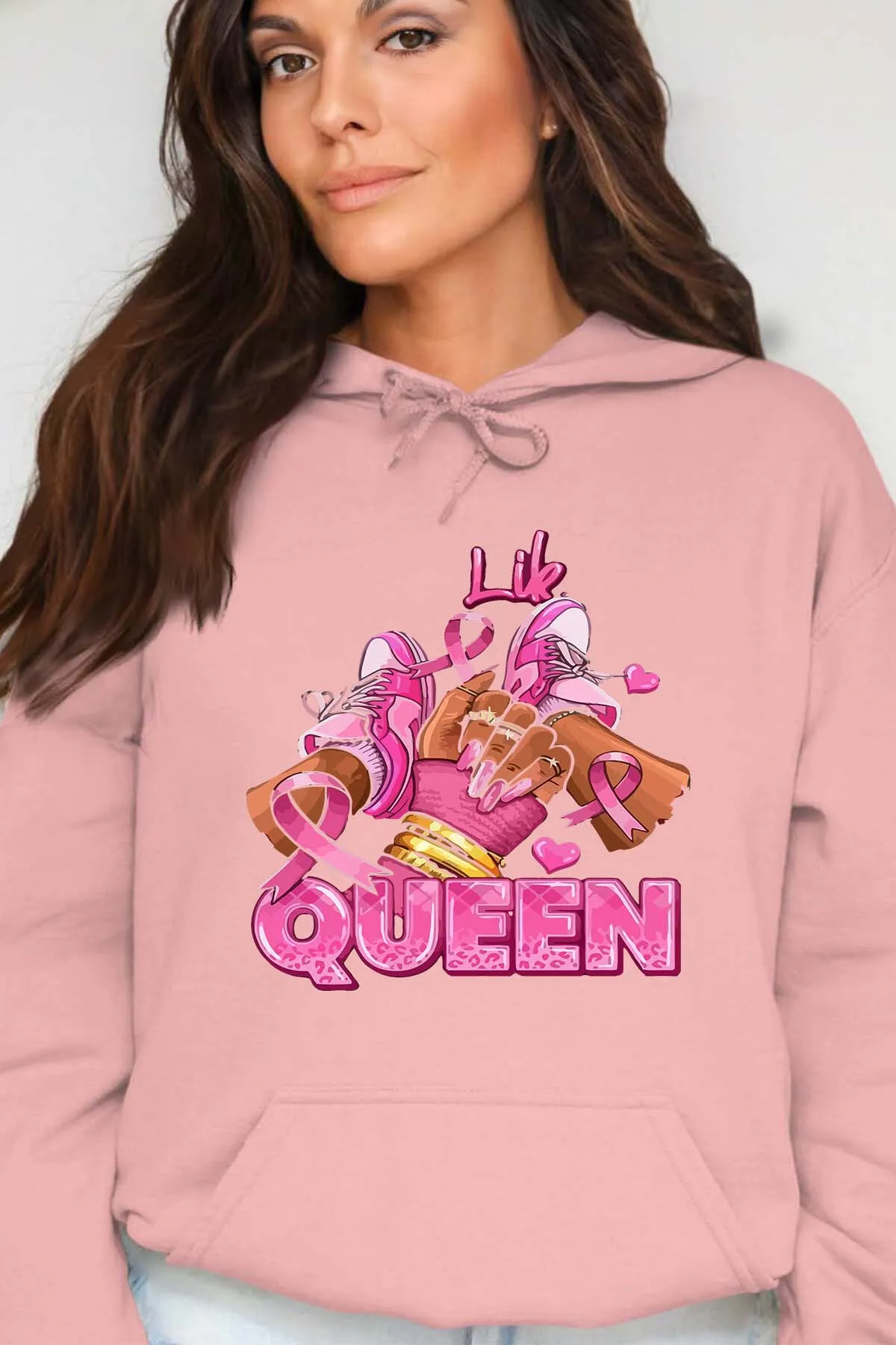 Queen Sneakers – Damen-Sweatshirt mit Kapuze