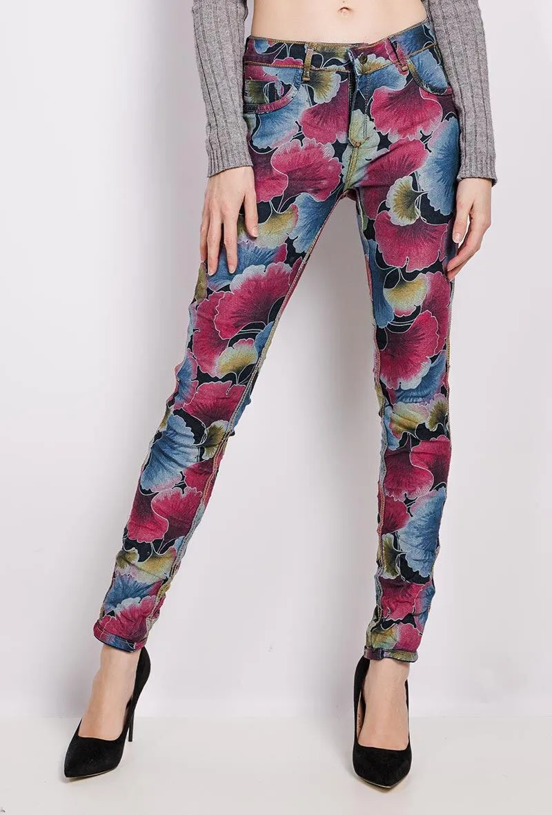 Reversible printed jeans