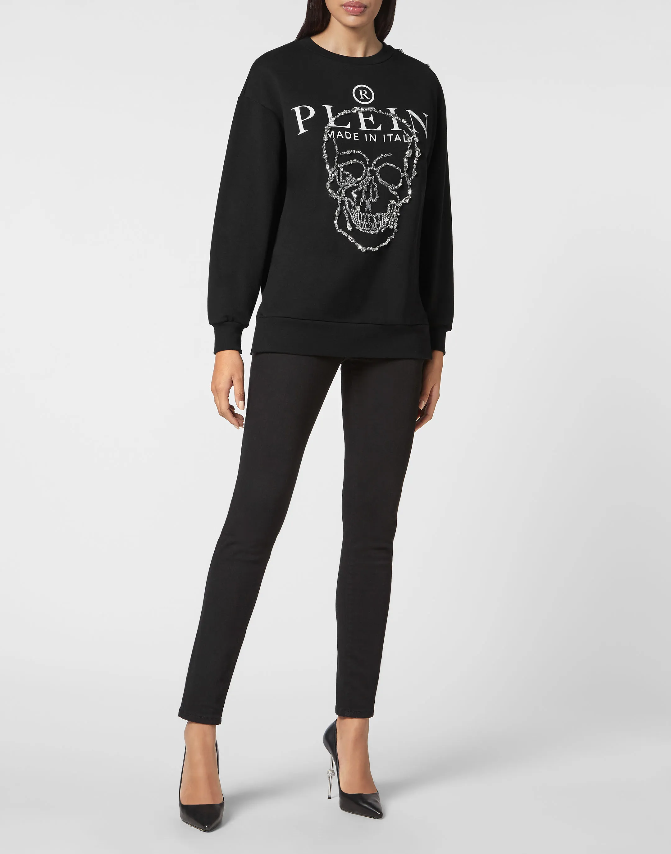 Sweatshirt LS Crystal Skull with Crystals