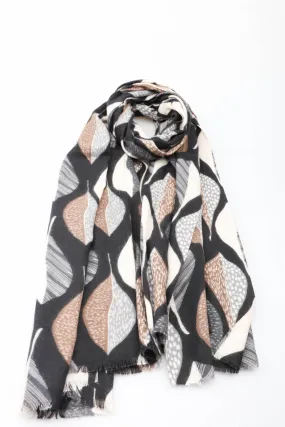 Weicher Schal mit Winterblatt-Print