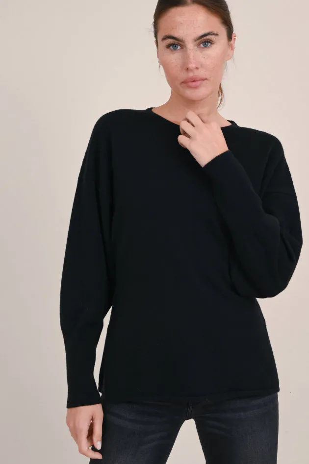 Woll-Mix Pullover in Schwarz