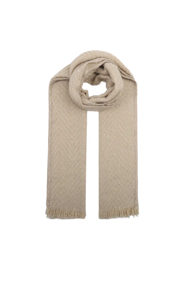 Zweifarbiger Schal mit Lurex und bestickten Kanten
