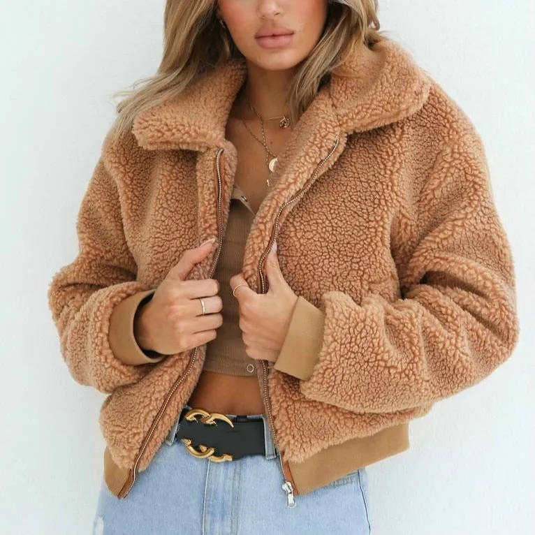 – Fuzzy Winterjacke für Damen